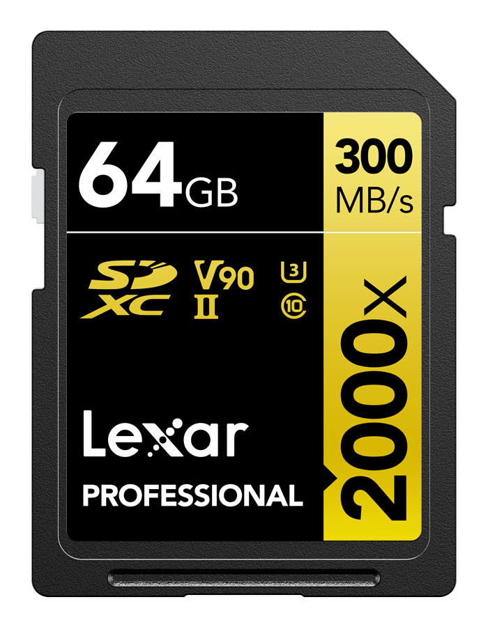 Lexar Professional 2000x SDHC/SDXC UHS-II Card GOLD Series 64GB